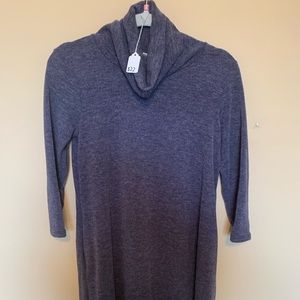 Blue Turtleneck Boutique Dress
